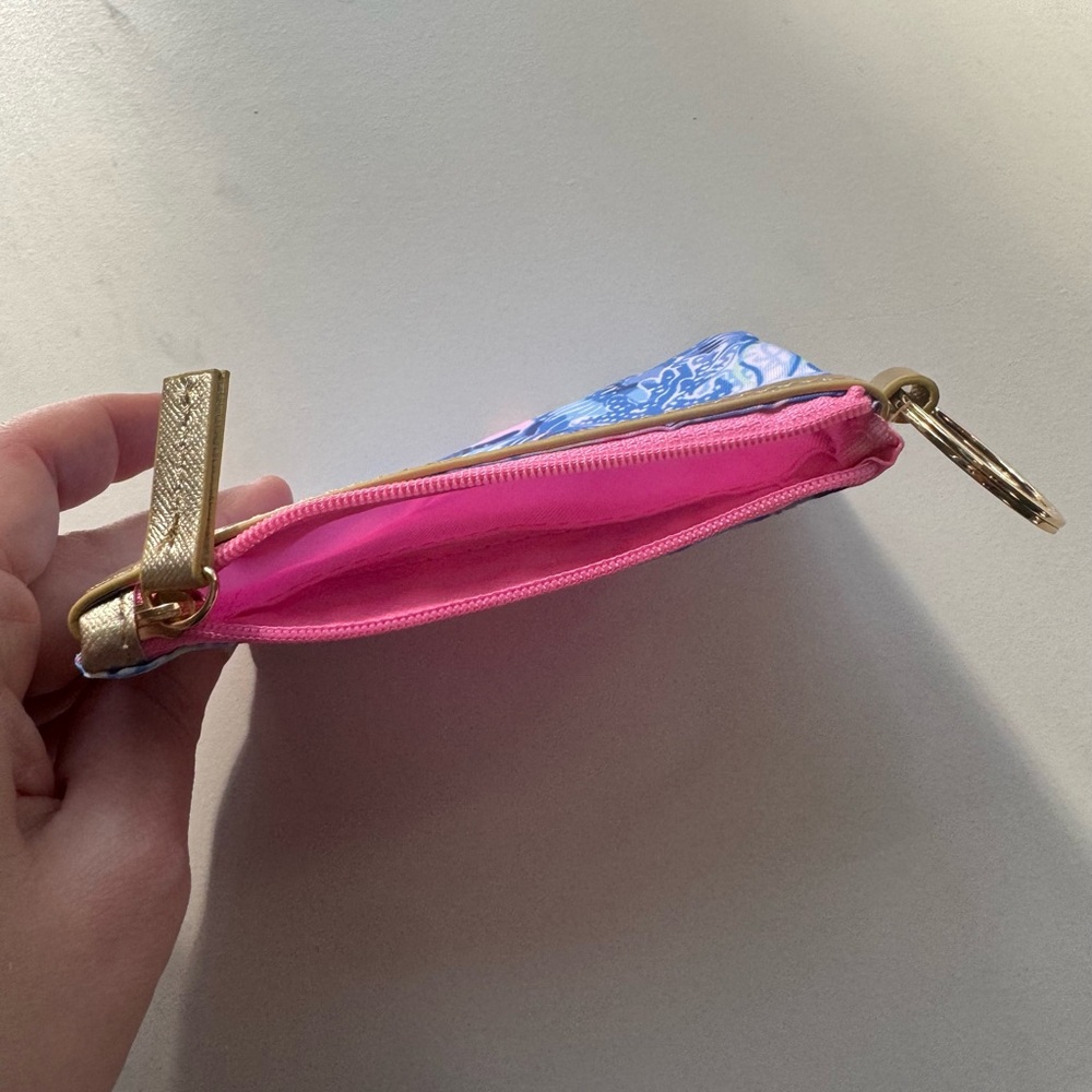 Lilly Pulitzer Pink, Blue & Gold Patterned Cosmetic Wristlet - Picture 4 of 4